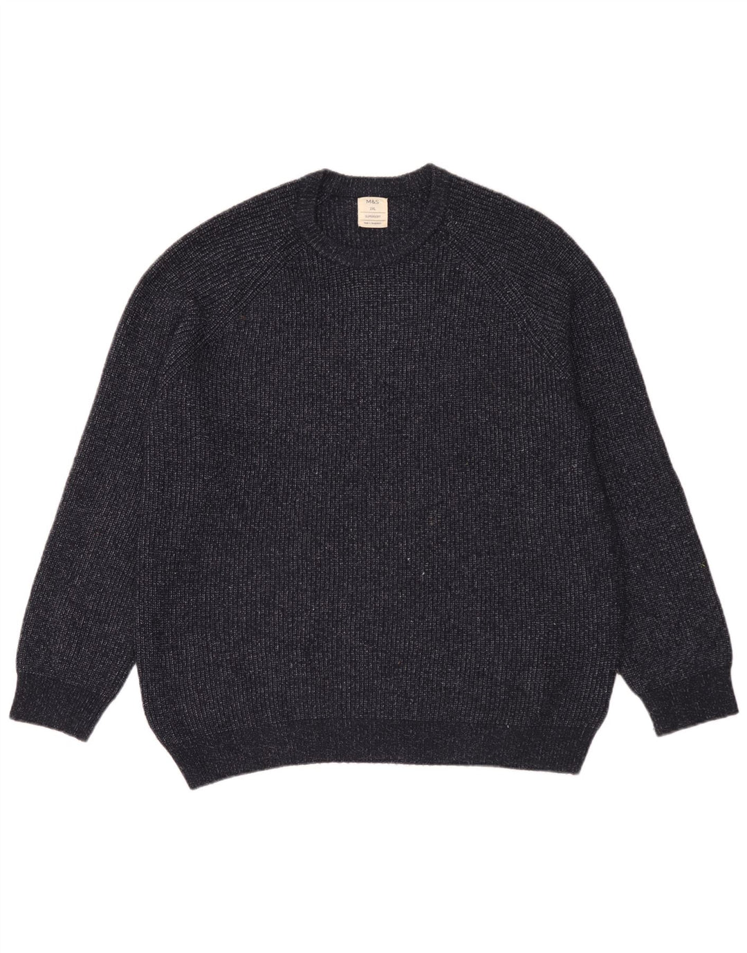 Marks & Spencer - Jersey de cuello redondo para hombre, talla 2XL, poliamida azul marino