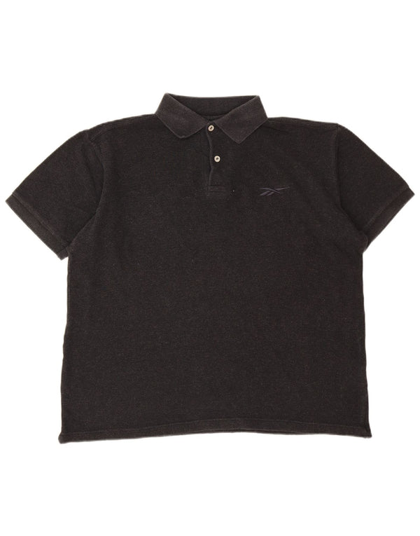 Polo Reebok Hombre Grande Gris Algodón