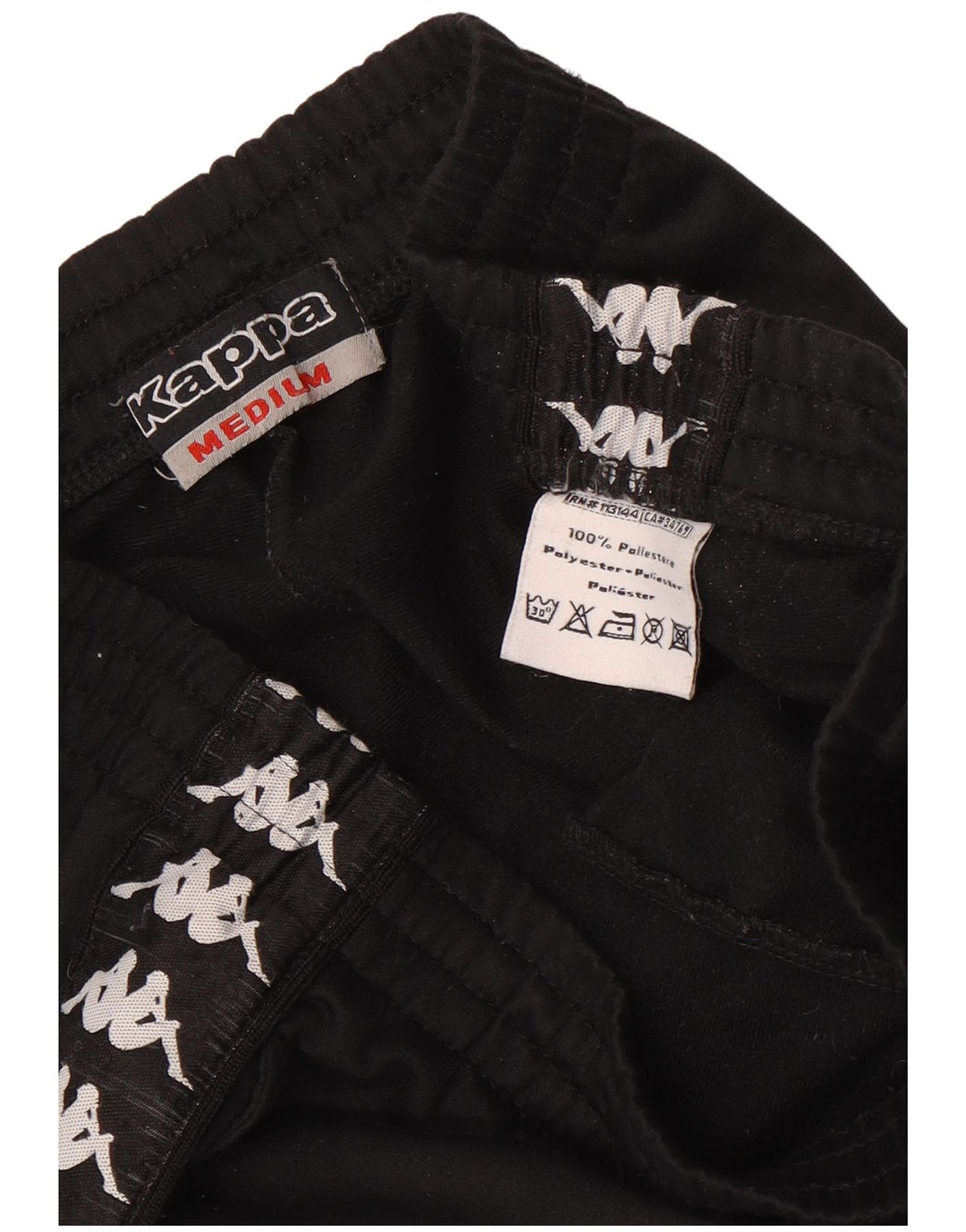 Kappa Hombre Pantalones De Chándal Gráficos Poliéster Negro Mediano
