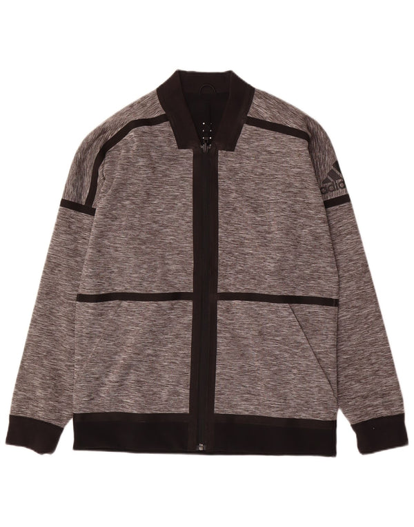 Adidas Hombre Reversible Chándal Top Chaqueta Pequeño Gris Colorblock