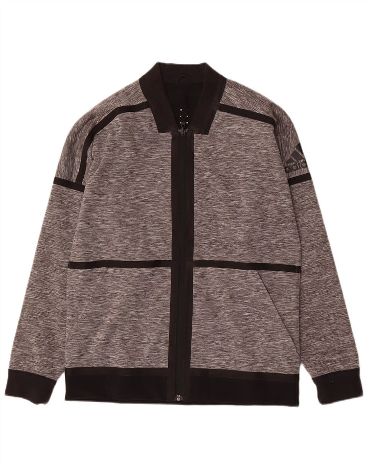 Adidas Hombre Reversible Chándal Top Chaqueta Pequeño Gris Colorblock