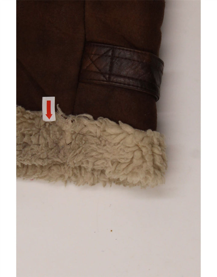 AERONAUTICA MILITARE Chaqueta Sherpa de Vuelo para Hombre UK 36 Small Marrón Poliéster