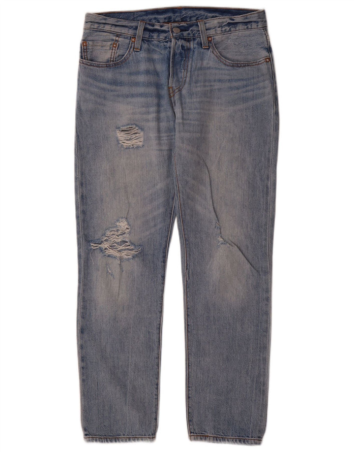 Levi's Mujer 501 CT Vaqueros Rectos Desgastados W26 L29 Azul