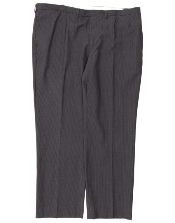 Marks & Spencer Pantalones de traje autógrafos para hombre W42 L31 Azul marino a rayas