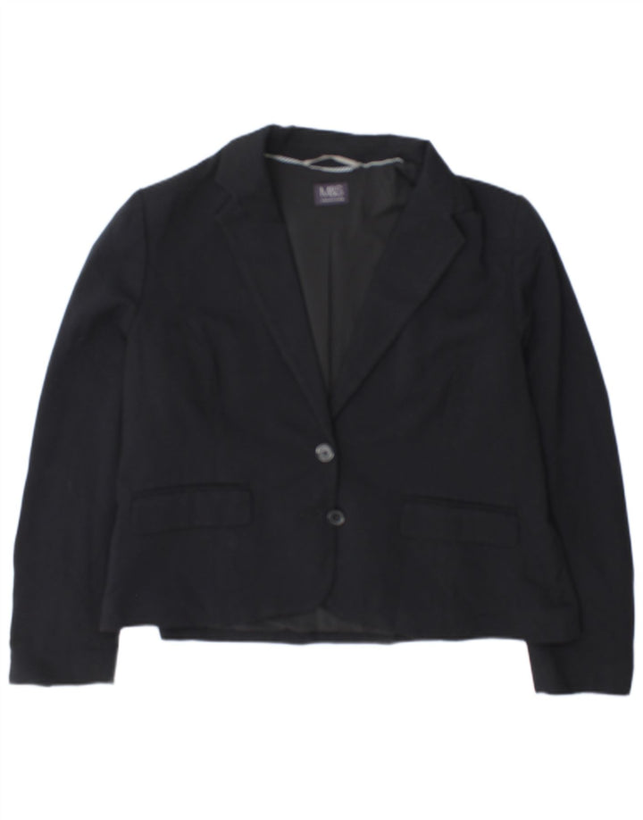 Marks & Spencer Chaqueta Blazer de 2 Botones para Mujer UK 40 XL Poliéster Azul Marino