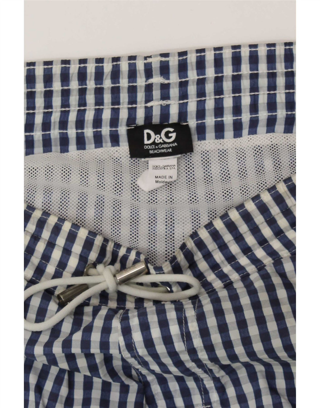Dolce & Gabbana Bañador Corto De Cuadros Azul Grande Hombre