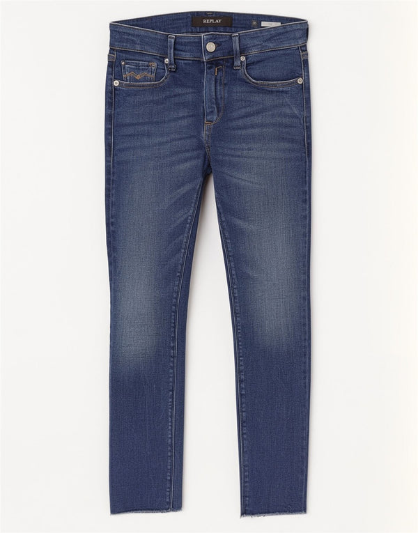 Replay Mujer Luz Skinny Jeans W26 L28 Algodón Azul