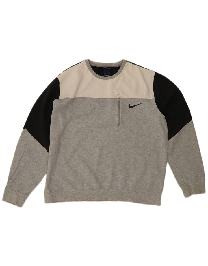 NIKE Sudadera Jumper Jumper XL Gris Colorblock Algodón