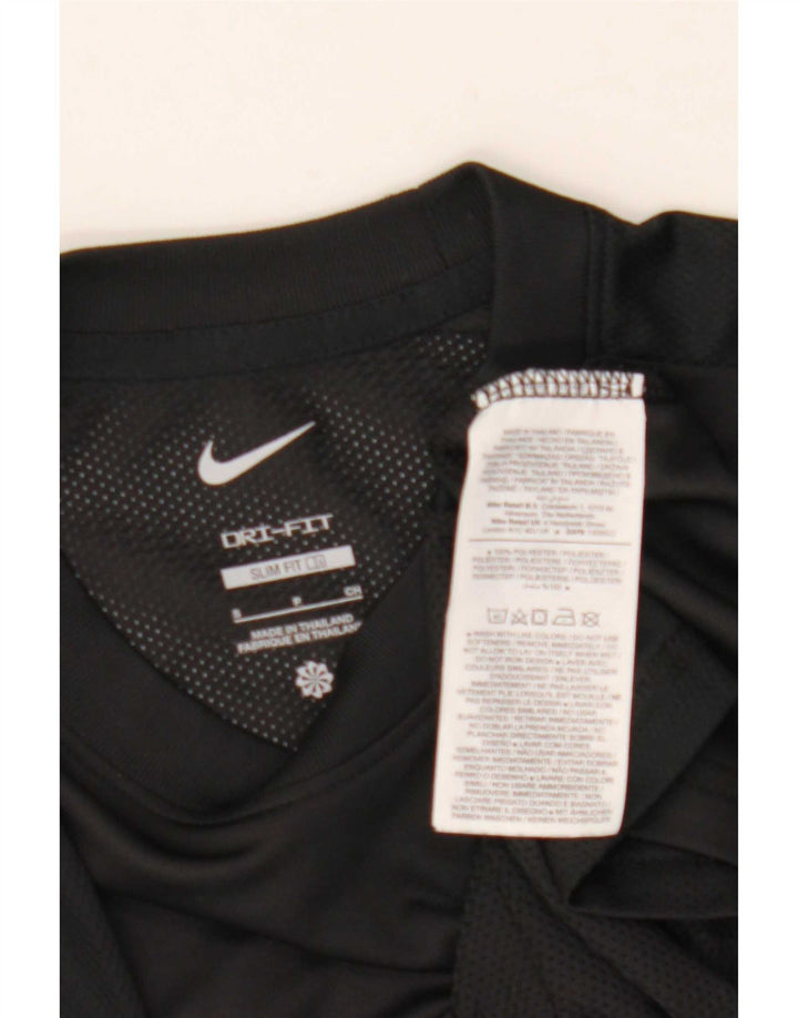 Nike - Camiseta ajustada Dri Fit para hombre, talla pequeña, poliéster negro