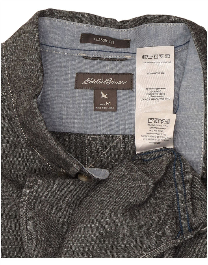 EDDIE BAUER Camisa de corte clásico para hombre de algodón gris medio