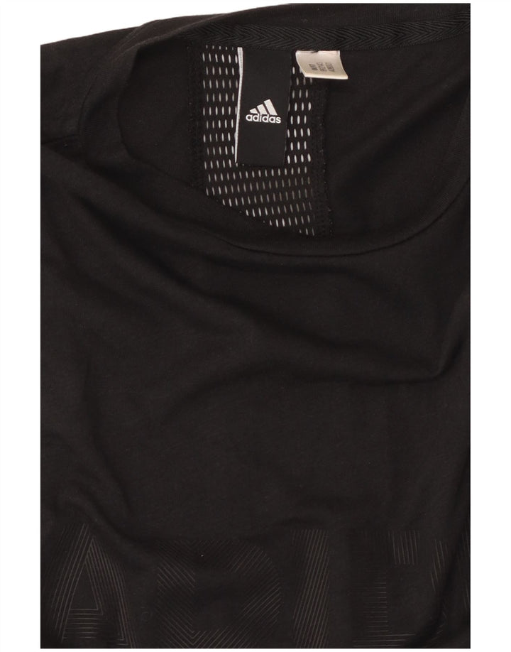 ADIDAS Mujer Gráfico Chaleco Top UK 8 Pequeño Negro