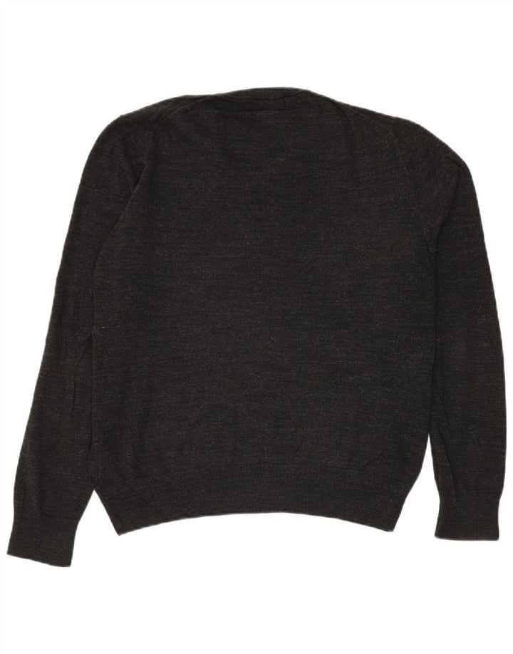 Marks & Spencer Jersey con cuello en V para hombre de algodón moteado gris medio