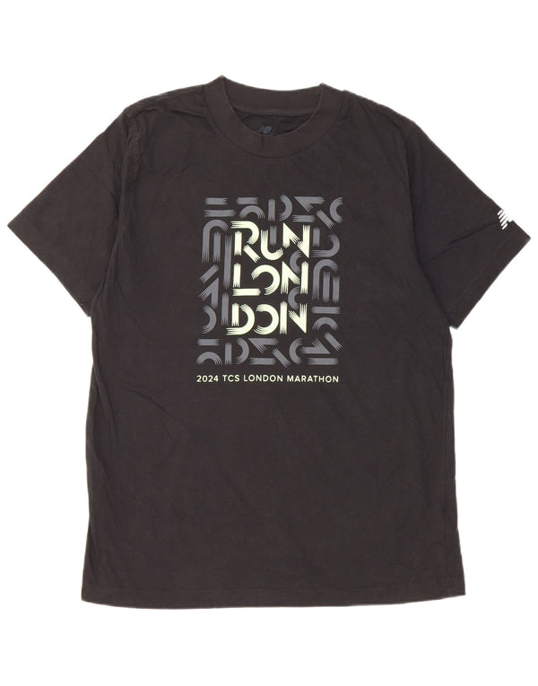 New Balance Camiseta gráfica para hombre Top Medium Black Cotton