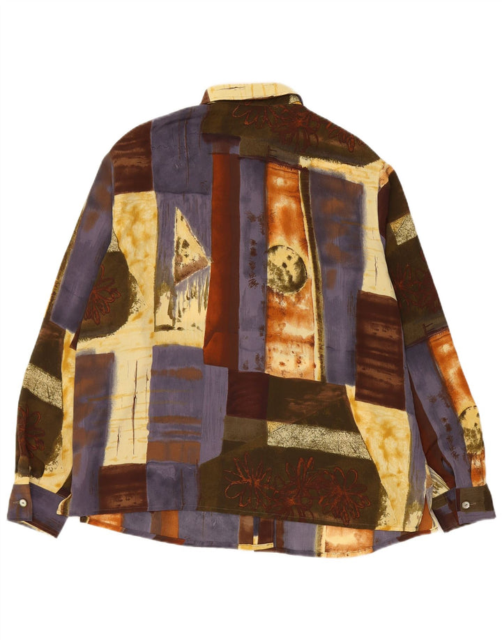 Blusa camisera para mujer Erto EU 44 XL Poliéster patchwork multicolor