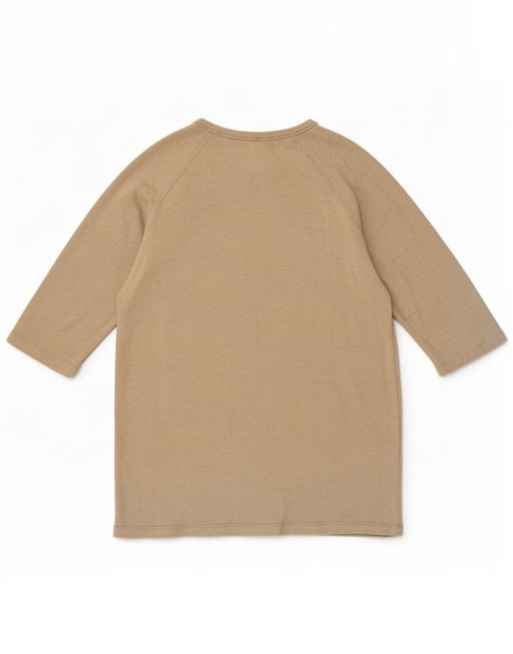 Zara Mujer Top Manga 3/4 UK 42 Algodón Gris Medio