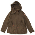 Zara Mujer Parka Con Capucha UK 36 Small Green Nylon