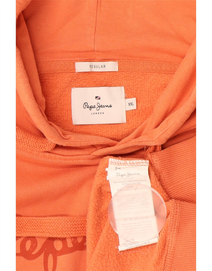 PEPE JEANS Jersey con capucha gráfico para hombre 2XL Algodón naranja