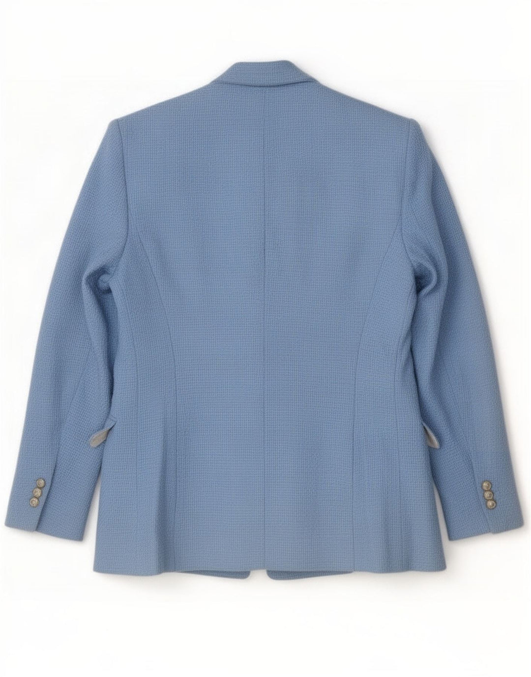 Zara Mujer Chaqueta Americana Abierta UK 10 Small Algodón Azul