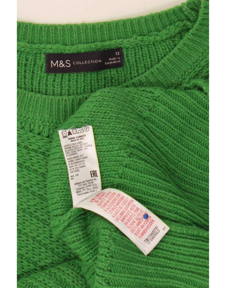 Marks & Spencer - Jersey con cuello barco para mujer, talla 40, color verde medio