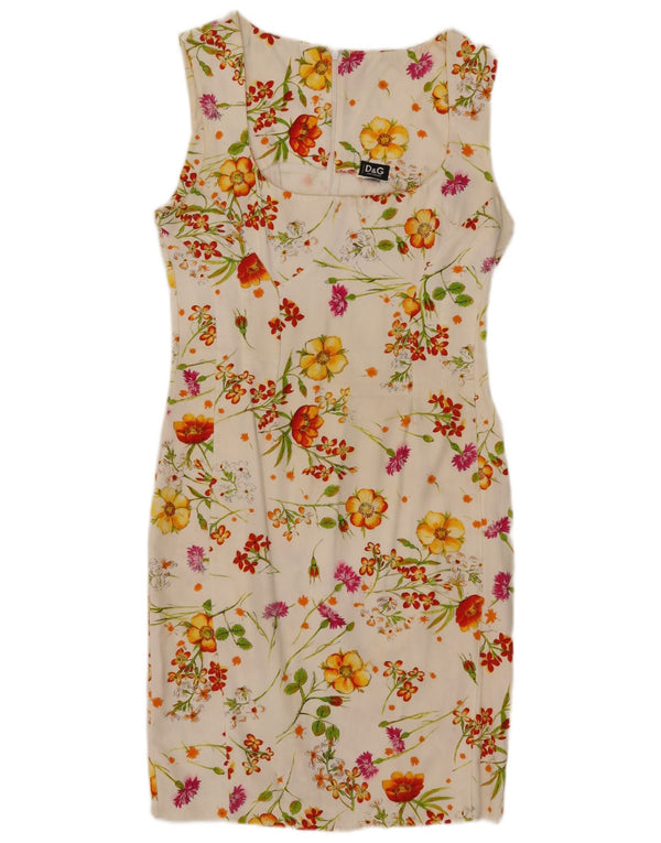 Dolce & Gabbana Vestido tubo sin mangas para mujer UK 8 Small White Floral