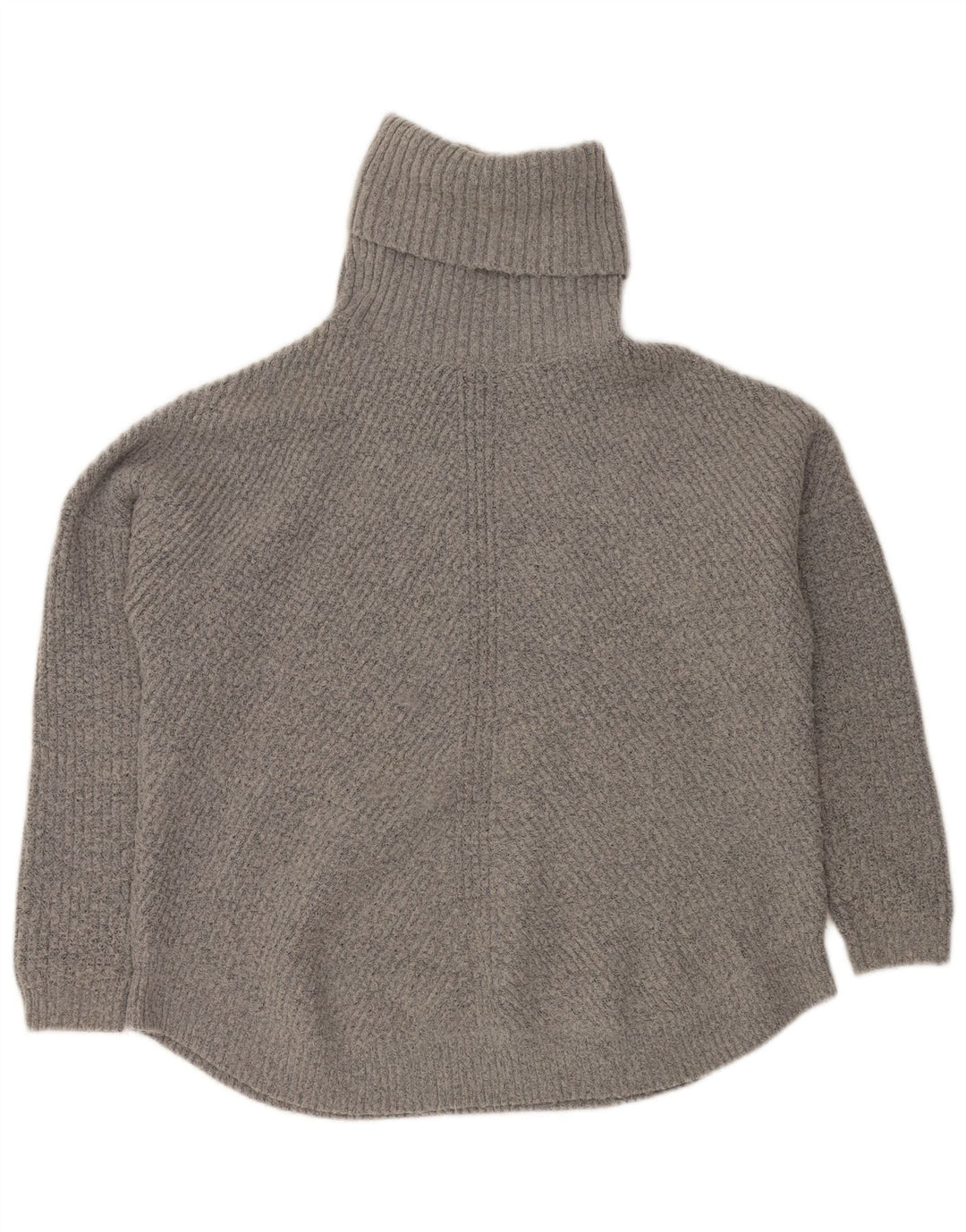 VINTAGE Mujer Oversize Roll Neck Jumper Suéter Reino Unido 16 Gris Grande