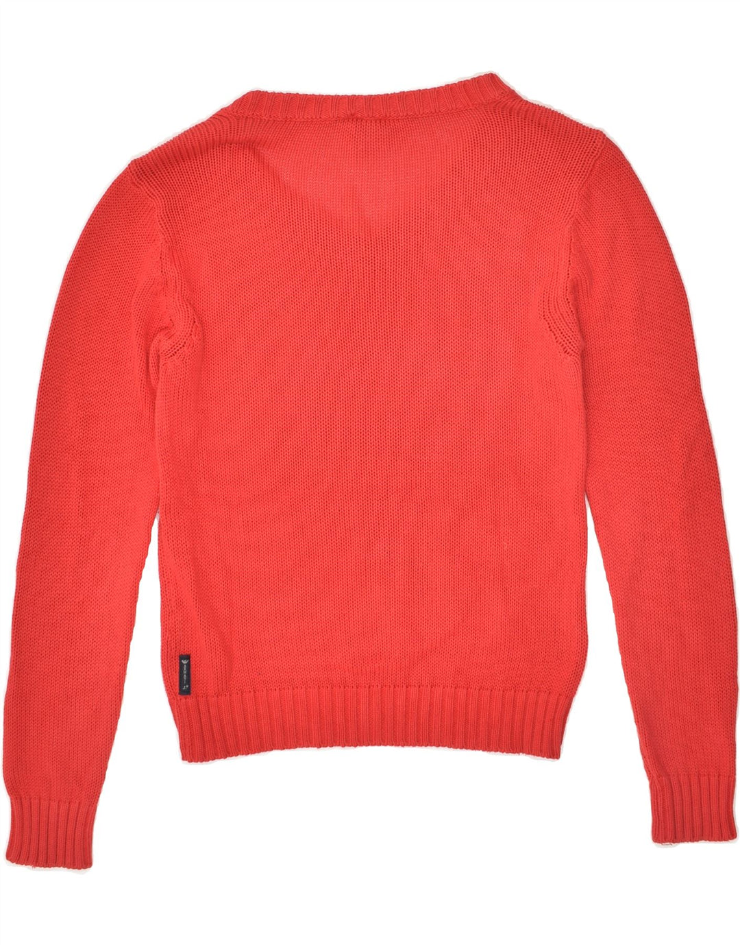 ARMANI Womens V-Neck Jumper Sweater EU 42 Large Red Cotton | Vintage Armani | Thrift | Second-Hand Armani | Used Clothing | Messina Hembry 