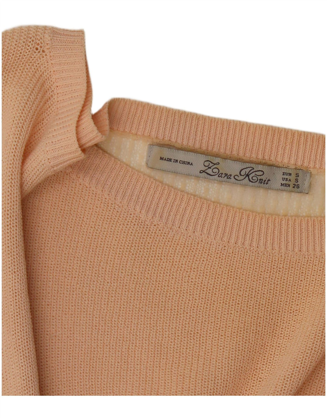 ZARA Jersey con cuello barco para mujer, talla 40, talla pequeña, color rosa
