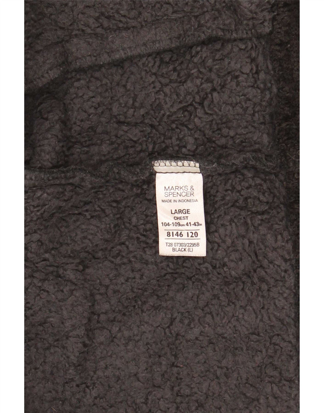 Marks & Spencer Chaqueta polar Sherpa para hombre UK 40 Grande Poliéster negro