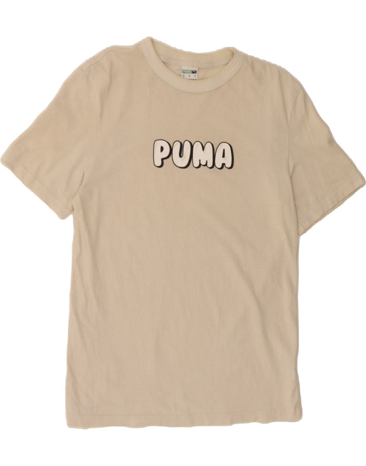 PUMA Mens Graphic T-Shirt Top Small Off White Cotton Vintage Puma and Second-Hand Puma from Messina Hembry 