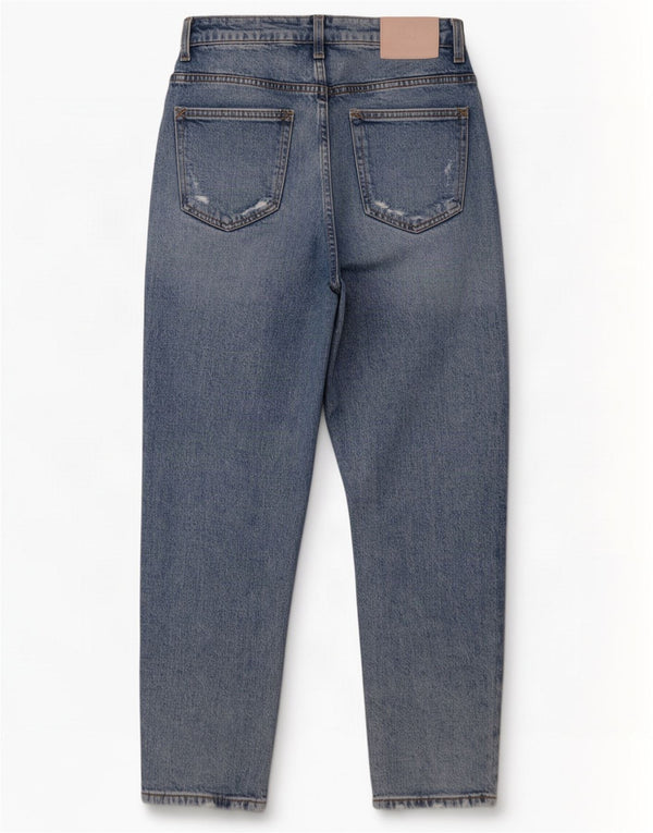 Zara Jeans Cónicos Desgastados para Mujer EU 40 Medium W30 L29 Azul