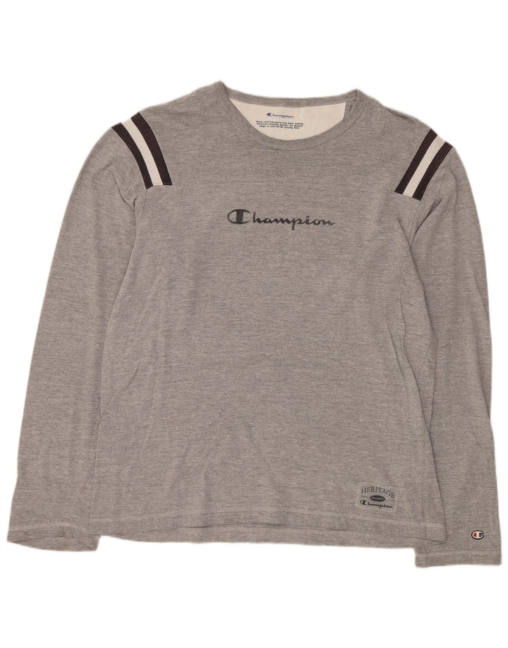 Champion Camiseta gráfica para hombre de manga larga 2XL Algodón gris