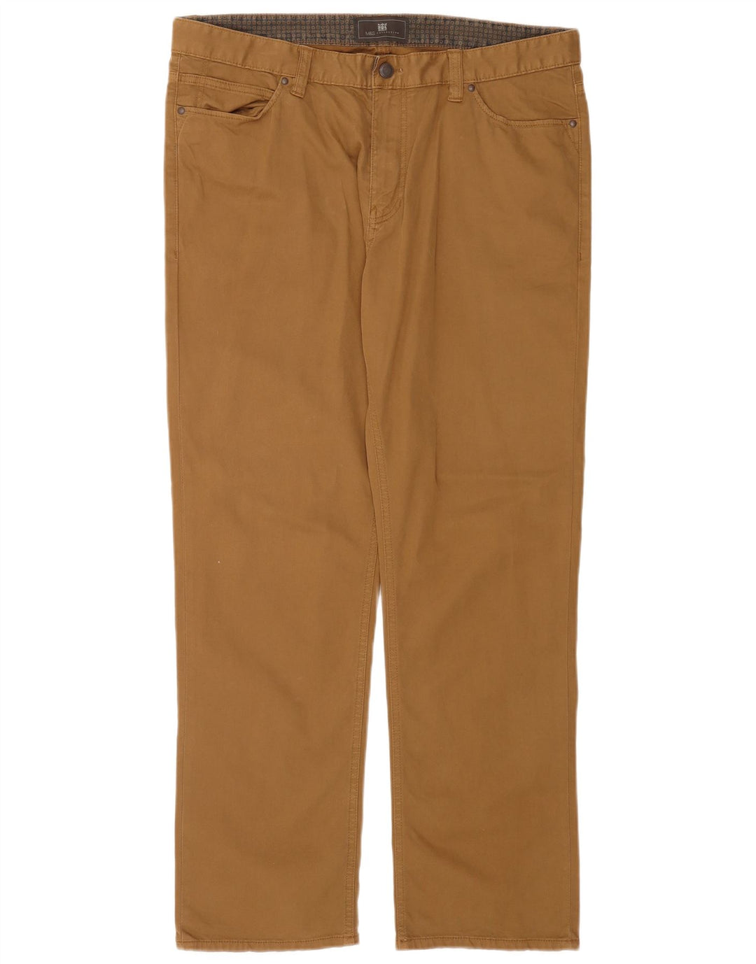 Marks & Spencer Pantalones informales regulares para hombre W36 L31 Algodón marrón