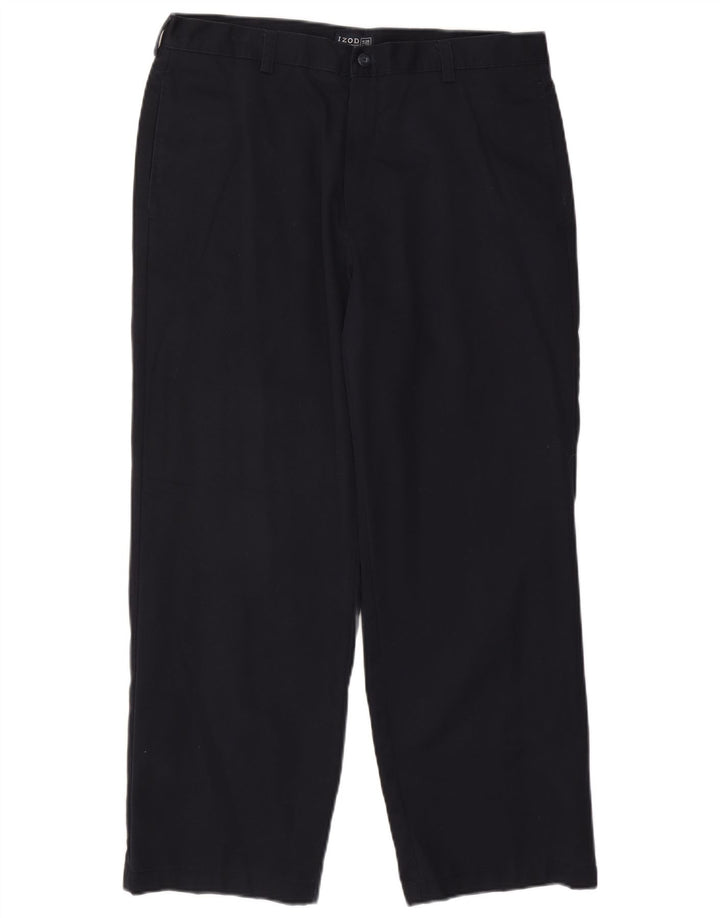 IZOD Pantalón chino recto para hombre W36 L29 Algodón azul marino