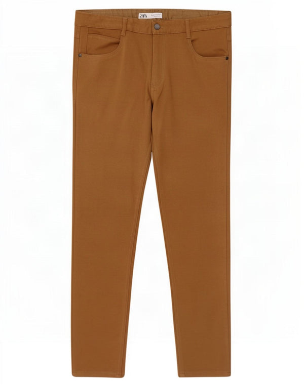 Zara Mens Slim Casual Pantalones EU 44 Large W34 L28 Algodón Beige