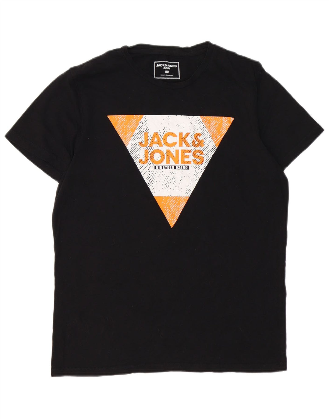 JACK & JONES Hombre Core Graphic Camiseta Top Medium Black Cotton