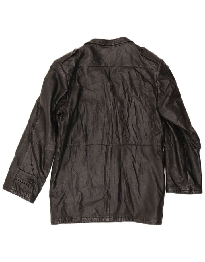ANFOR Chaqueta de cuero para hombre IT 48 Mediano Negro