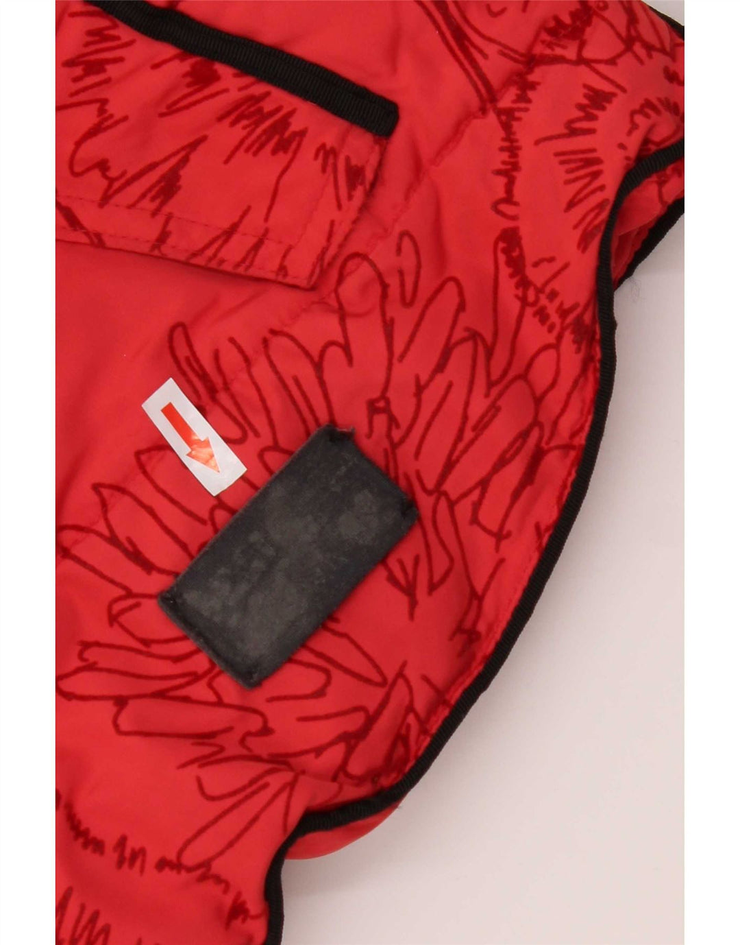 Desigual Mujer Chaqueta Acolchada Con Capucha EU 44 XL Poliéster Floral Rojo