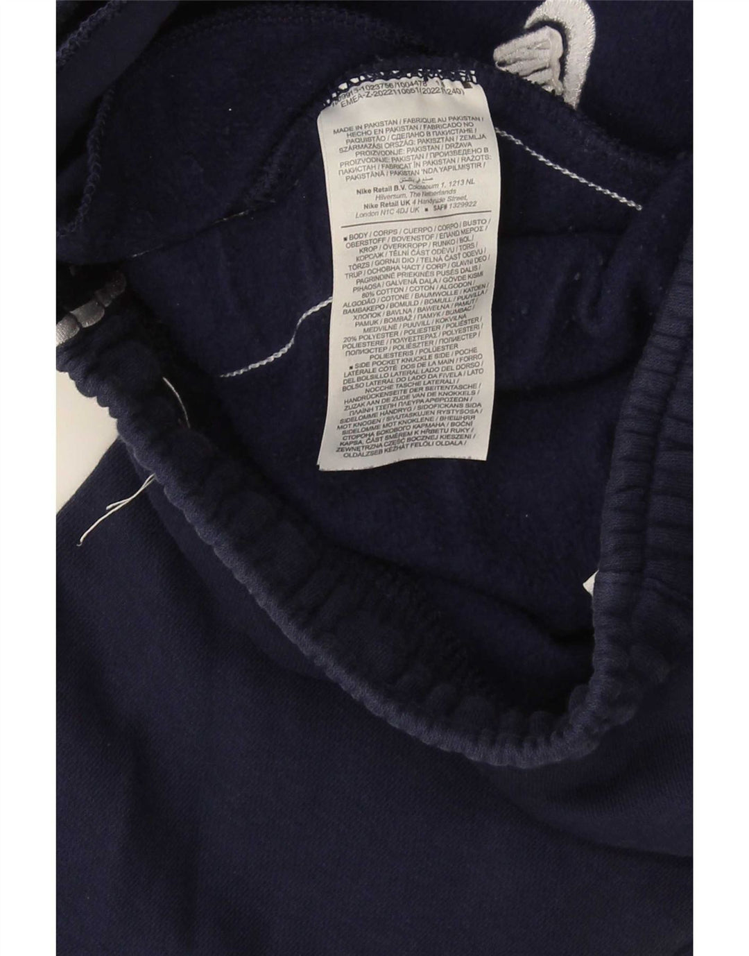 Nike Pantalones De Chándal Con Gráficos Joggers De Algodón Azul Marino Medio