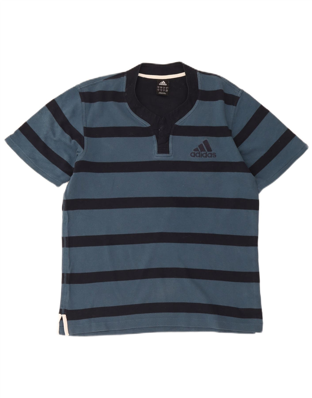 Camiseta Adidas Hombre Top Algodón Rayas Azul Medio