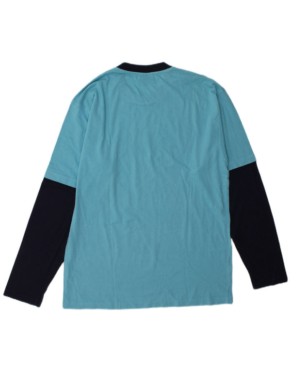 Fila Hombre Graphic Top Manga Larga Grande Azul Colorblock