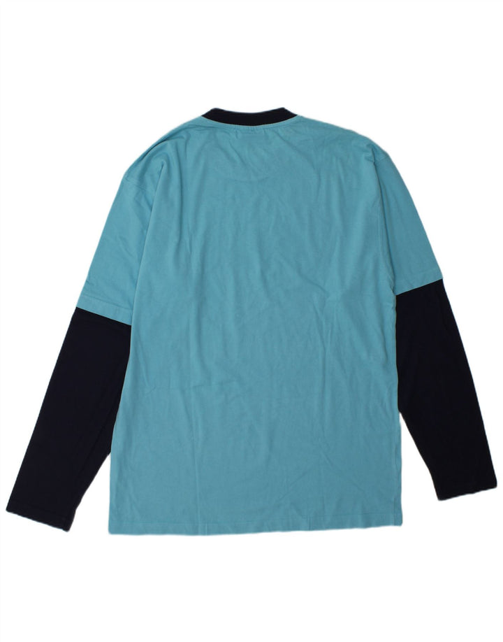Fila Hombre Graphic Top Manga Larga Grande Azul Colorblock