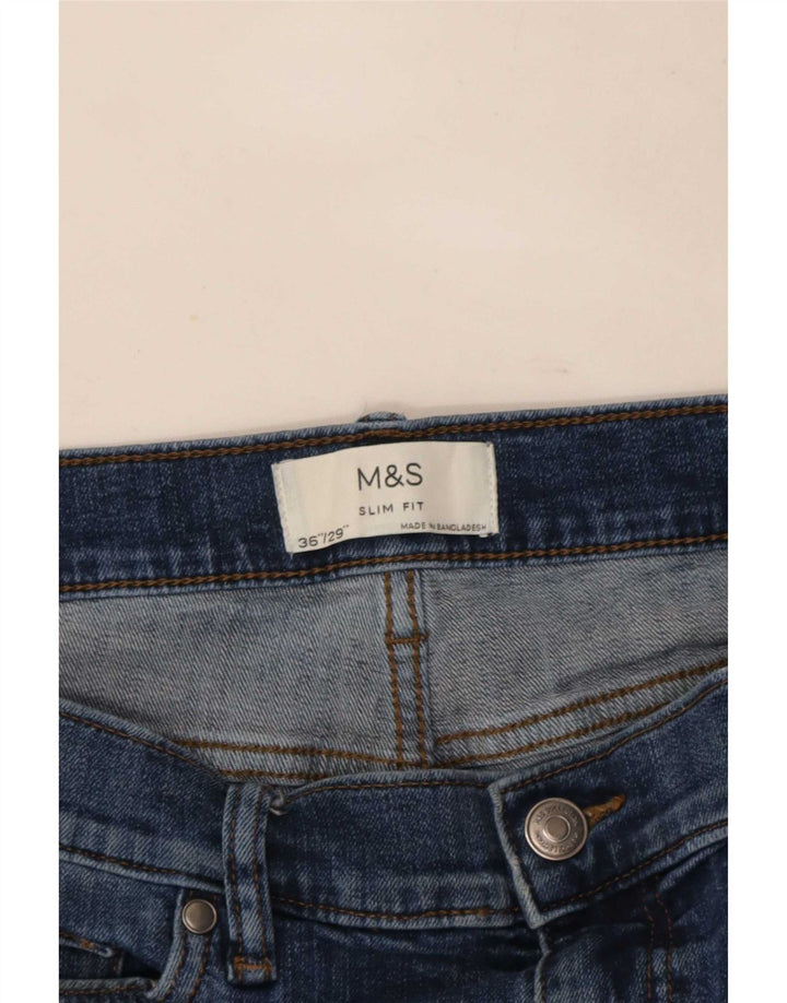 Marks & Spencer Jeans ajustados para hombre W36 L29 Algodón azul