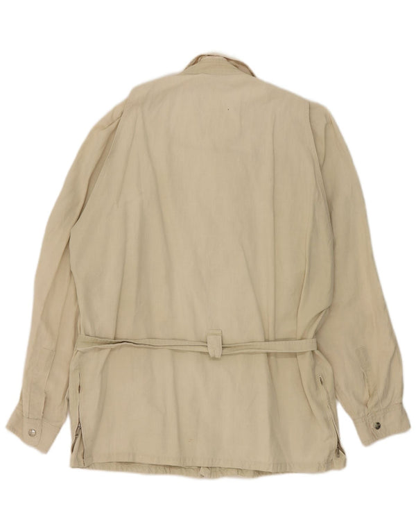 Vintage mujer chaqueta utilitaria Reino Unido 16 grande beige