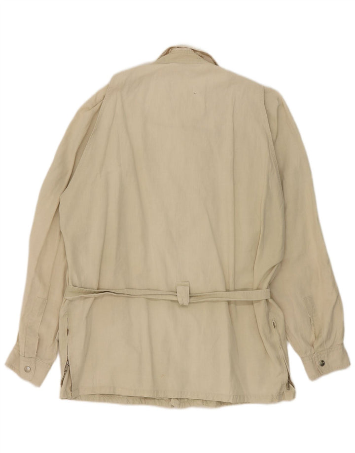 Vintage mujer chaqueta utilitaria Reino Unido 16 grande beige