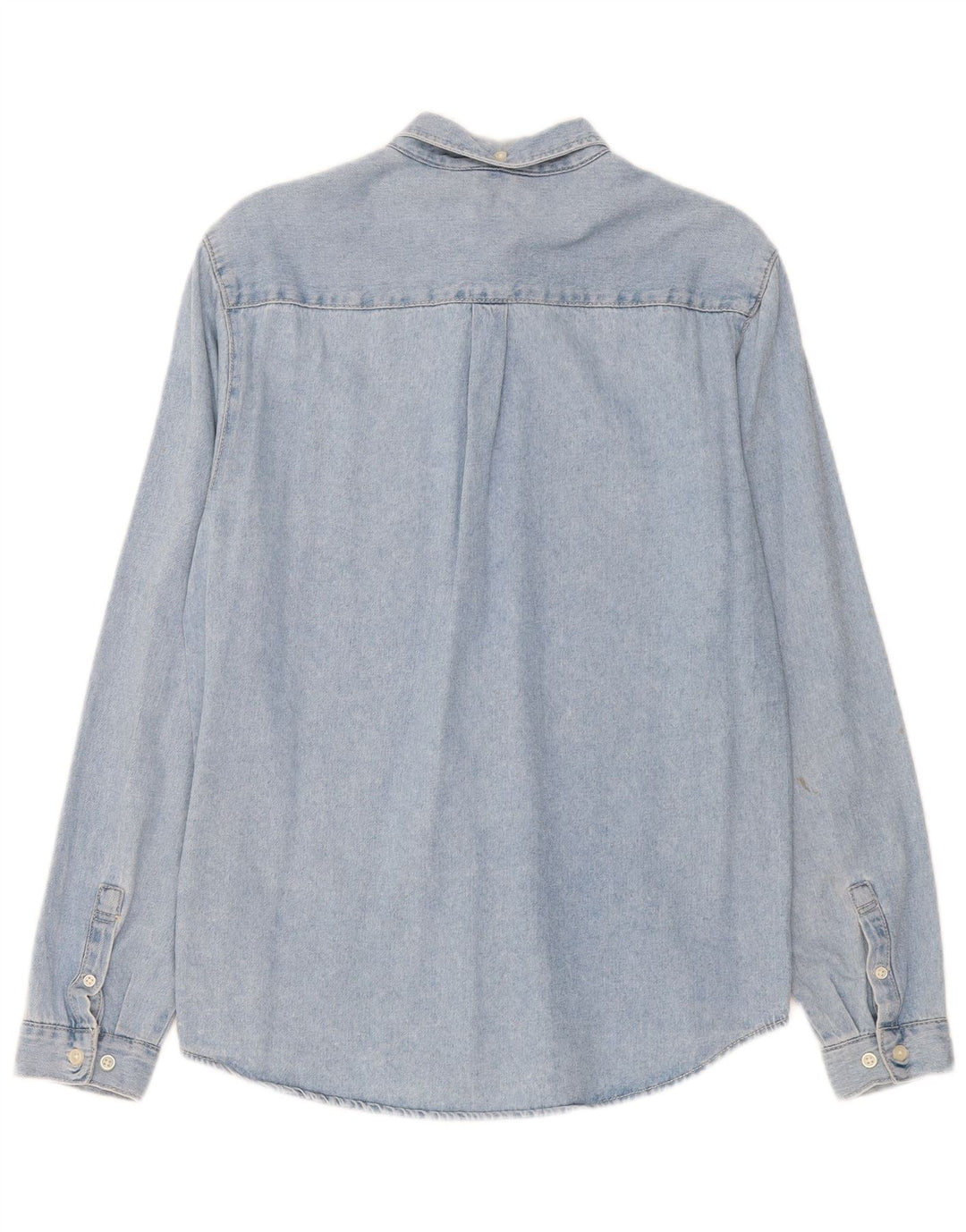 Zara Hombre Camisa Vaquera Algodón Azul Medio