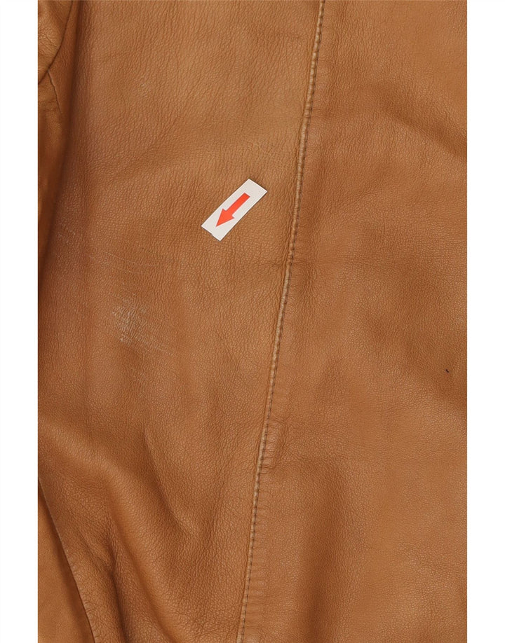 Chaqueta de cuero vintage para hombre IT 54 2XL Marrón
