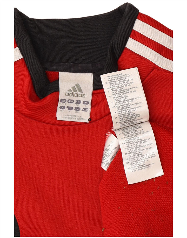 Adidas Sudadera para hombre Jumper UK 42/44 Large Rojo Colorblock Poliéster