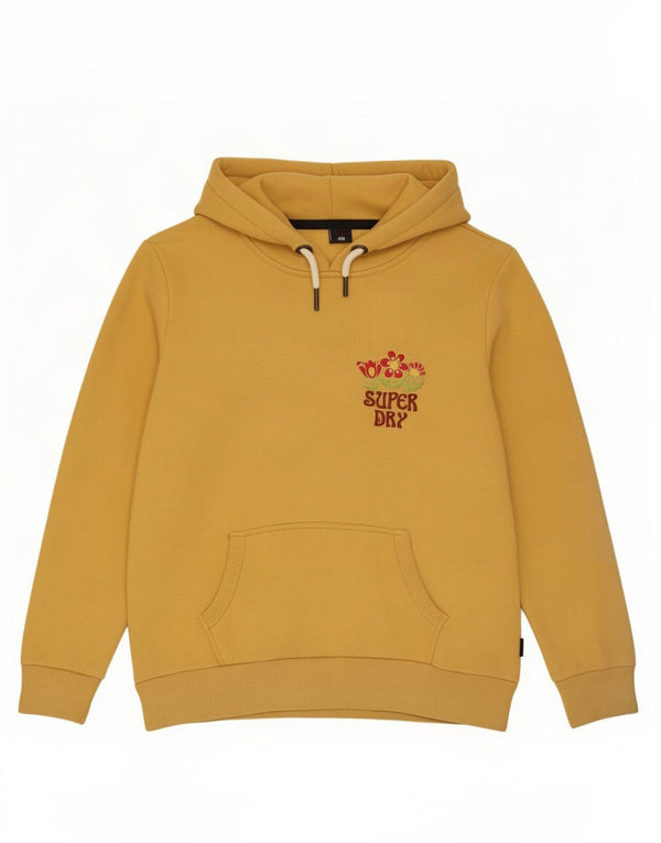 Superdry Jersey con capucha gráfica para mujer Reino Unido 40 Algodón amarillo mediano