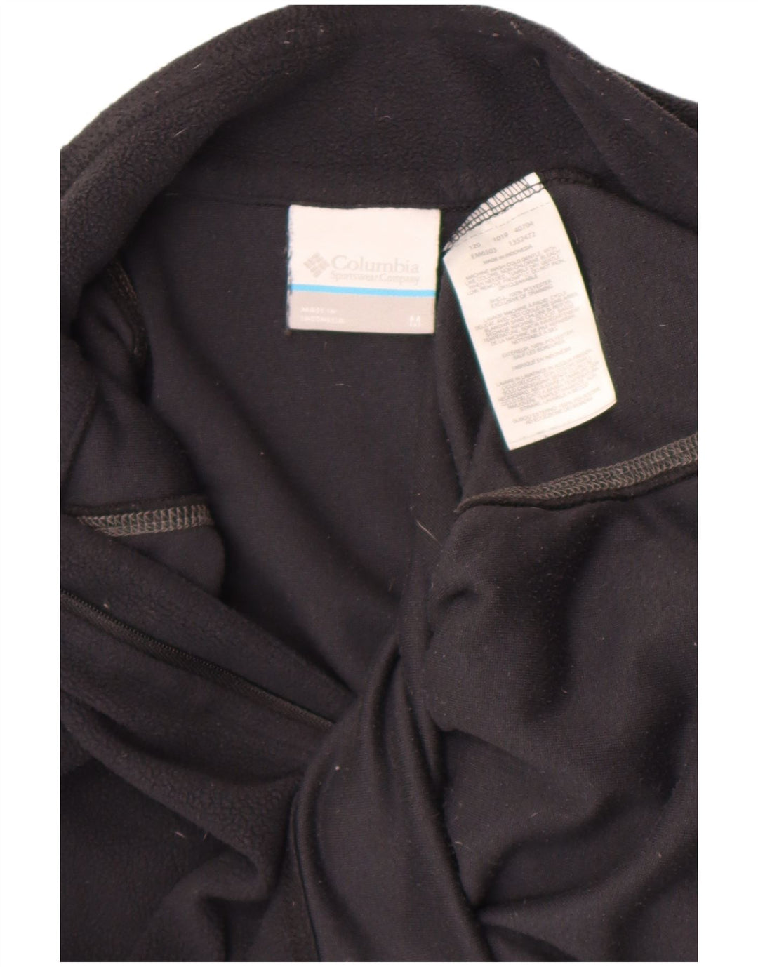 Columbia Jersey de forro polar con cuello y cremallera para hombre Poliéster negro mediano