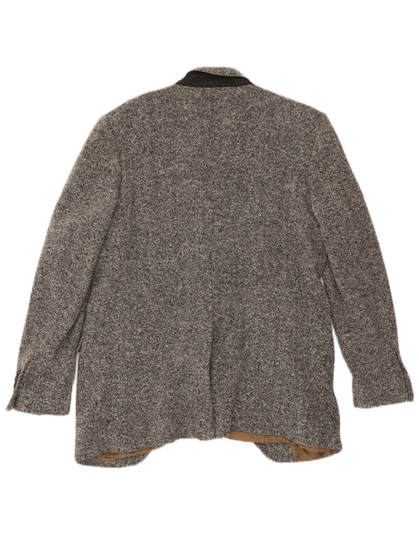 Dolce & Gabbana Chaqueta tipo blazer de 1 botón para hombre IT 52 XL Lana moteada gris